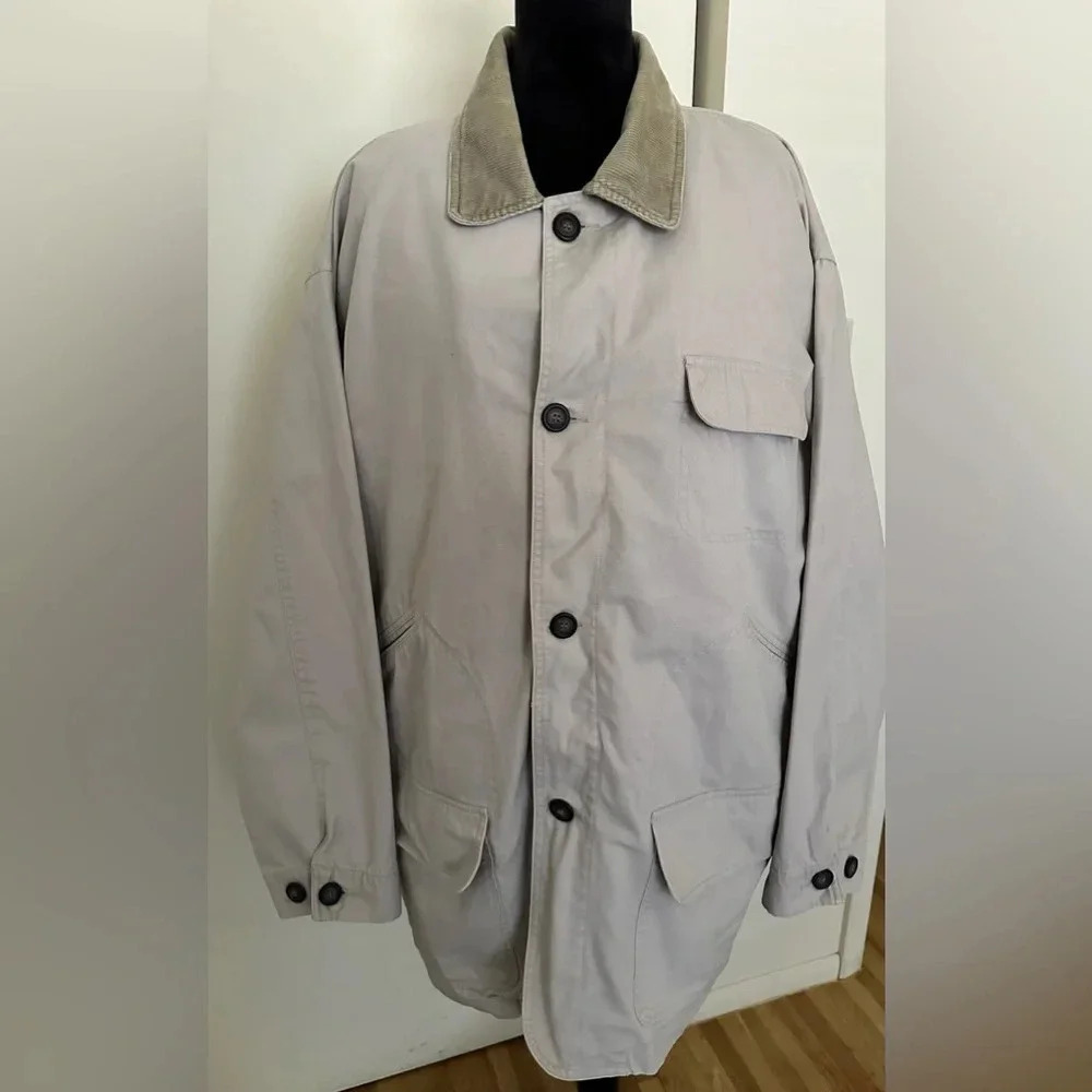 North Bay Mens Chore Barn Coat Corduroy Collar Detachable Liner Size Large